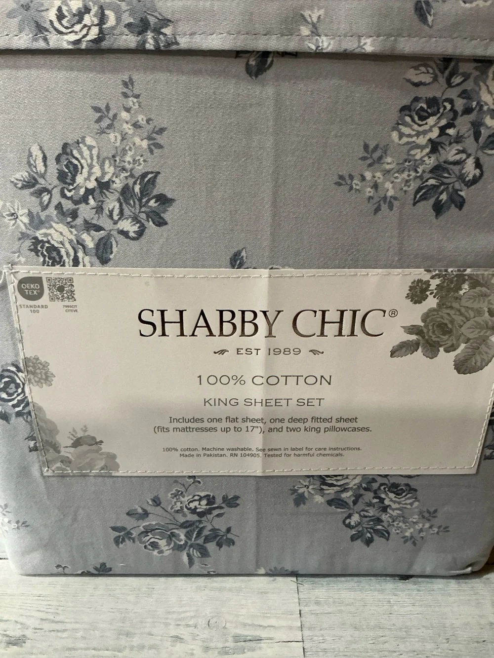 Shabby Chic 4Pc King Size Cotton Floral Sheet Set